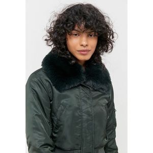 UO Nova Faux Fur Trim Bomber Jacket
